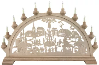 Taulin Schwibbogen Weihnachtsmarkt mit Pyramide 65cm