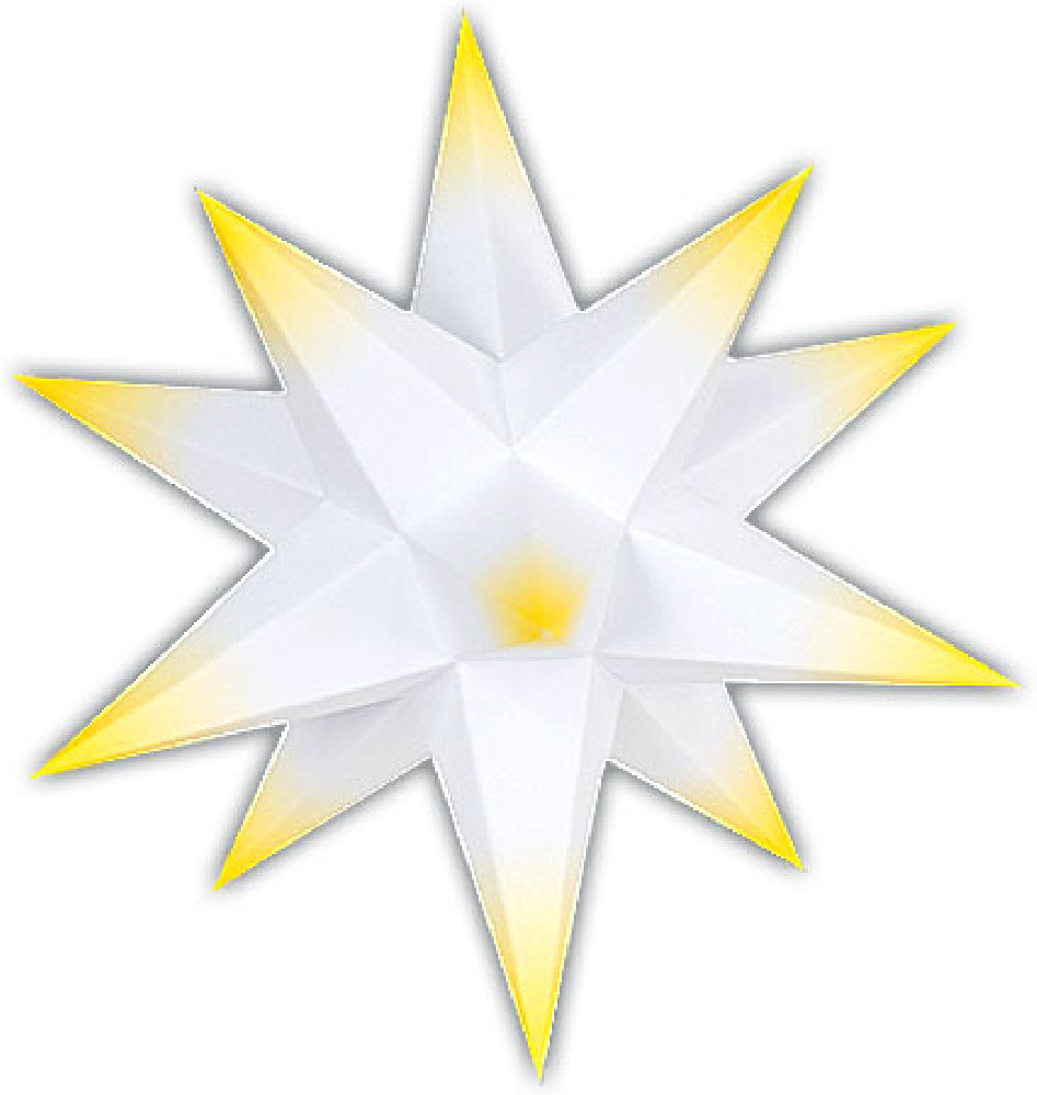 Marienberger Adventsstern - weißer Kern mit gelber Spitze