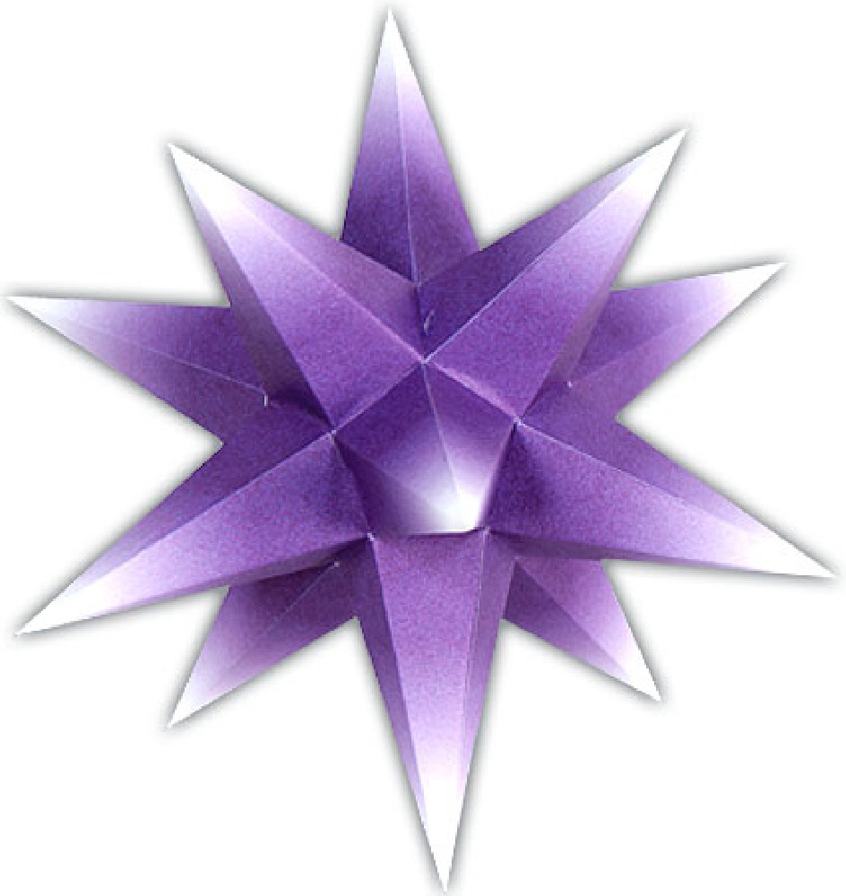 Marienberger Adventsstern - violetter Kern mit weißer Spitze