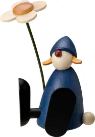 Björn Köhler Gratulantin Lotta mit Blume, sitzend, blau