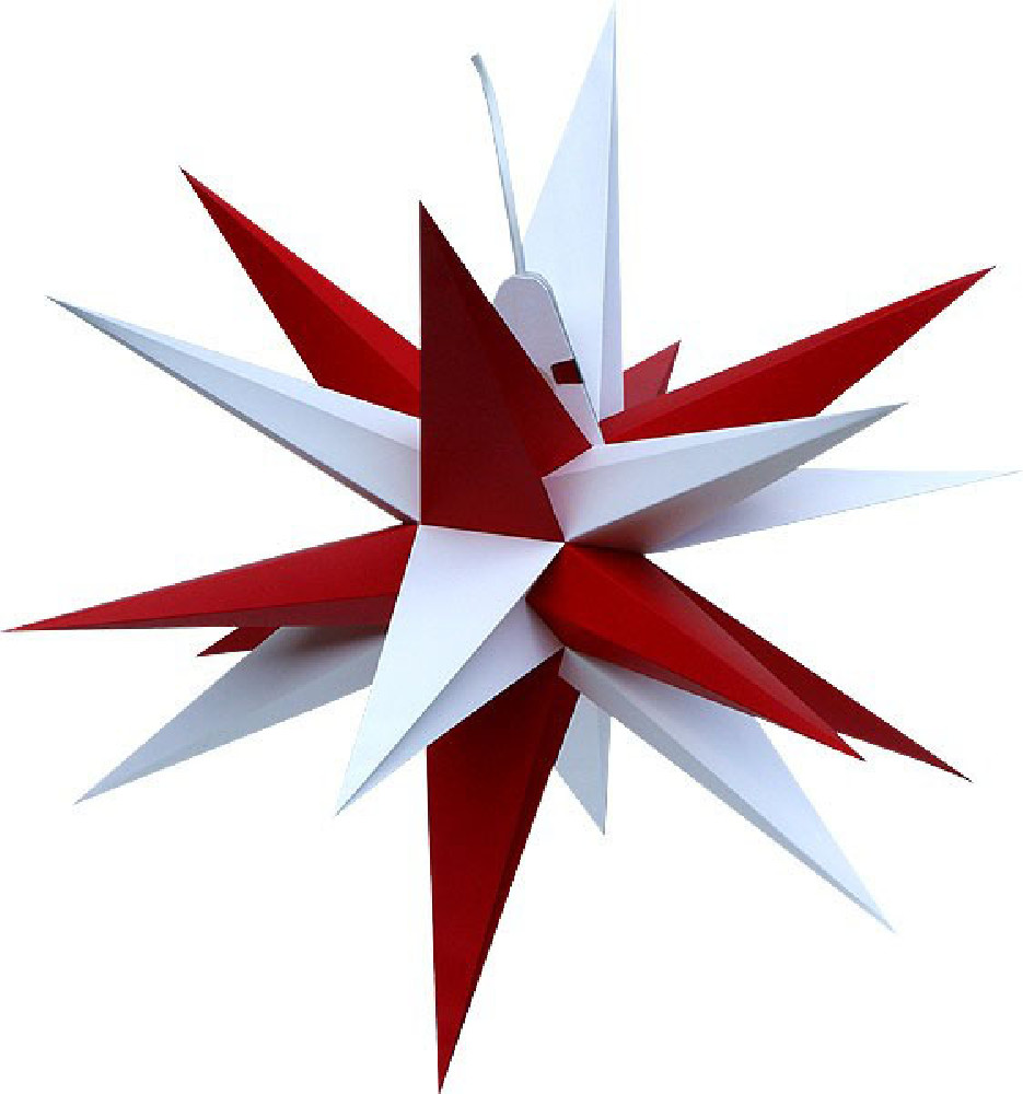 Annaberg folding star, red and white points