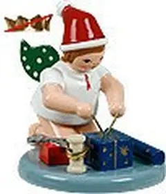 Ellmann Weihnachtsengel mit Geschenken - kniend, ohne Krone