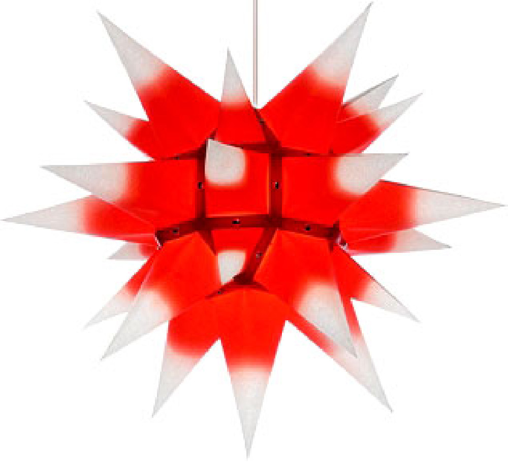 Herrnhuter Stern I4, weiß mit rotem Kern - 40 cm