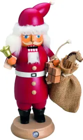 Kleinkunst Müller RauchKnacker Weihnachtsmann mit Glocke und Geschenkesack