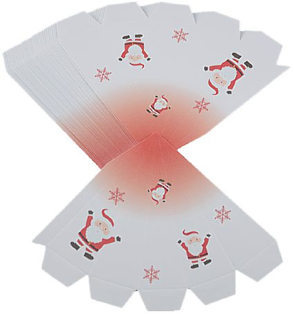 Bastelset 3er-Set Marienberger Adventssterne Weihnachtsmann, weiß, rote Spitze