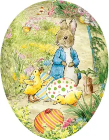Nestler Osterei Hase mit Küken, 15 cm