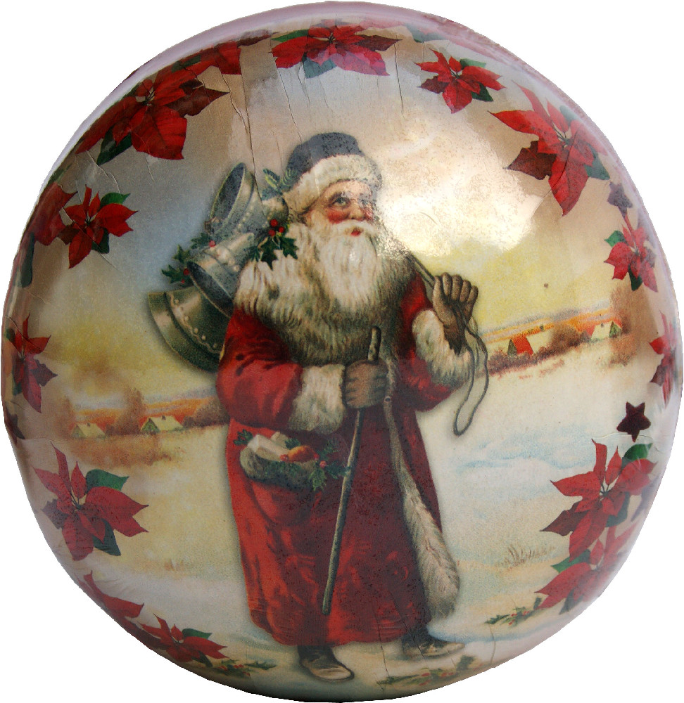 Weihnachtskugeln Nikolaus - Nikolaus mit Glocken, 8 cm