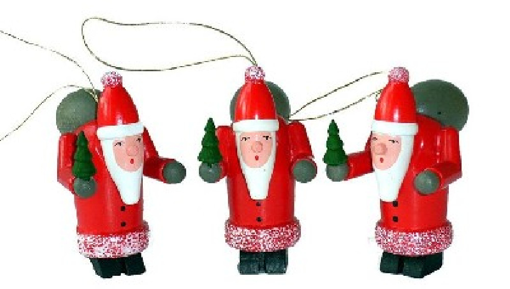 ArtDesign 3 Stück Weihnachtsmänner- Baumbehang