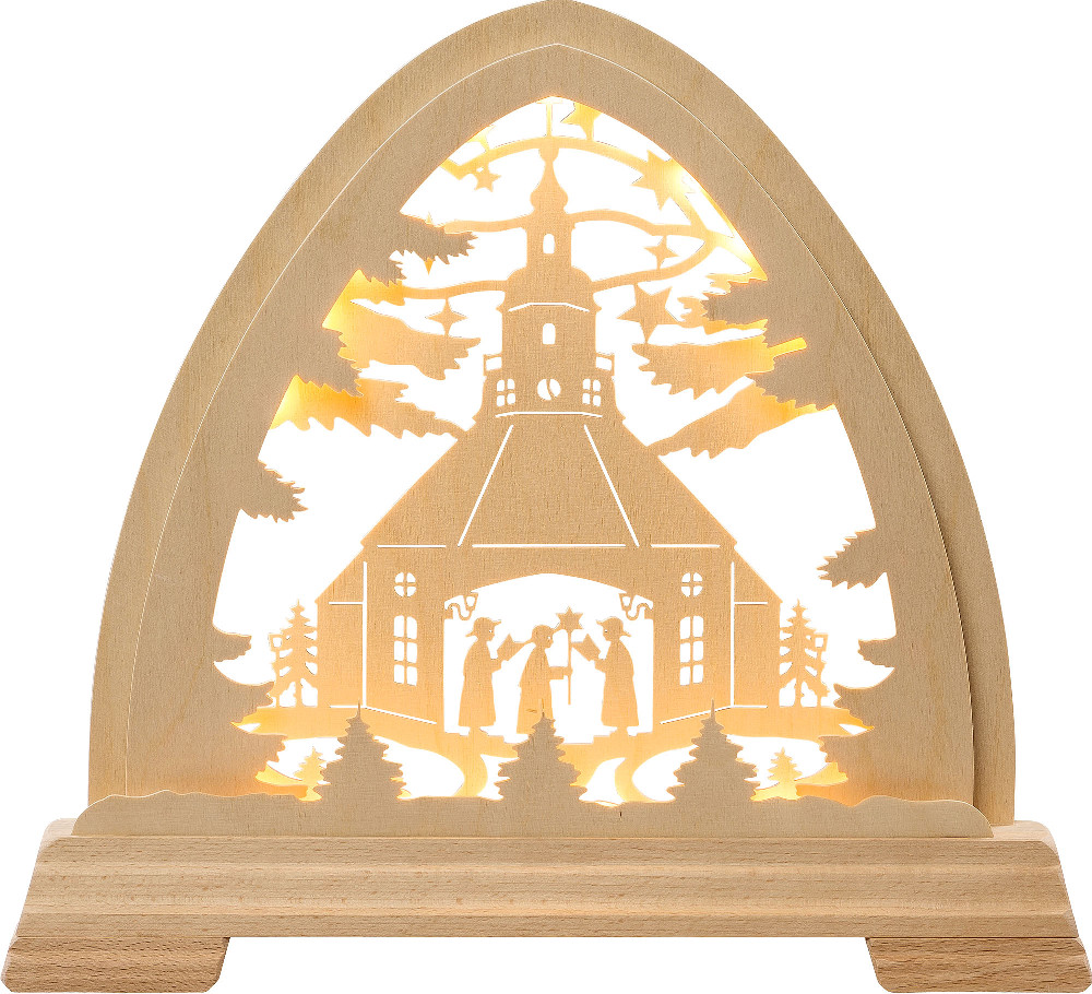 Taulin kleiner gotischer Bogen mit LED-Band - Seiffener Kirche