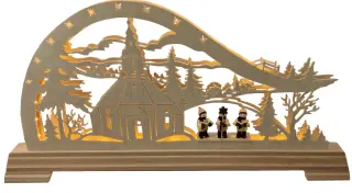 Taulin LED-Bogen mit Figuren - Seiffener Kirche mit Kurrende 