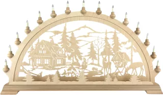 Taulin Schwibbogen Forsthaus, 100 cm mit Vorbeleuchtung
