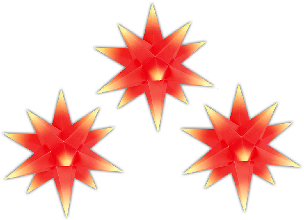 Marienberger Adventsstern - 3er-Set Adventsstern roter Kern mit gelber Spitze