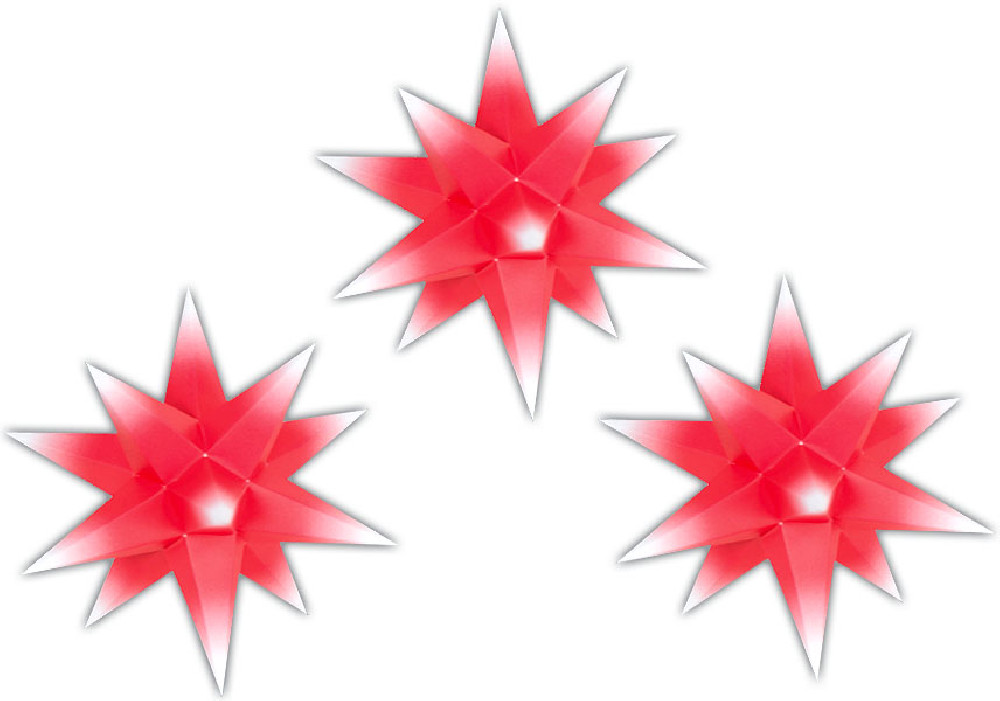 Marienberger Adventsstern - 3er-Set Adventsstern roter Kern mit weißer Spitze