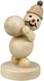 Drechslerei Volkmar Wagner Schneemann Junior  Schneekugel oben