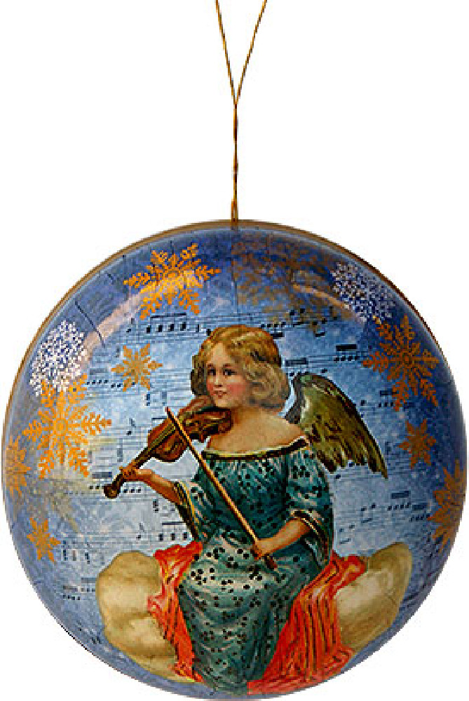 Weihnachtskugel Engel - Engel mit Geige, 8 cm