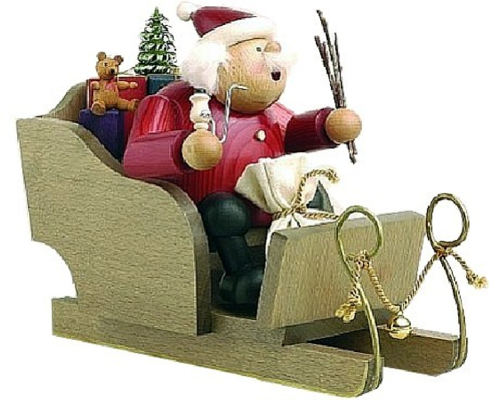 KWO Räuchermännchen Weihnachtsmann mit Schlitten