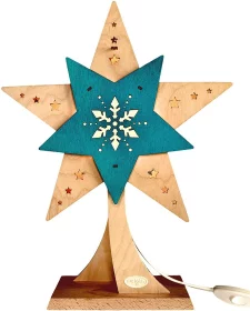 WEIGLA LED-Dekolicht Stern mit Ständer - Winterkristall