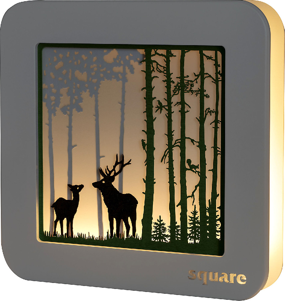 WEIGLA Square Standbild LED - Wald, weiß/grün
