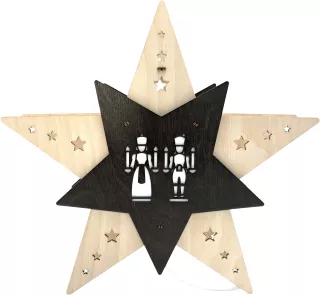 WEIGLA LED Weihnachtsstern Engel und Bergmann - natur/braun, stehend