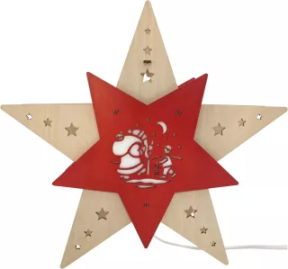 WEIGLA LED Weihnachtsstern Knecht Ruprecht - natur/rot, stehend