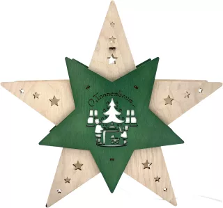 WEIGLA LED Weihnachtsstern Oh Tannenbaum - natur/grün, stehend