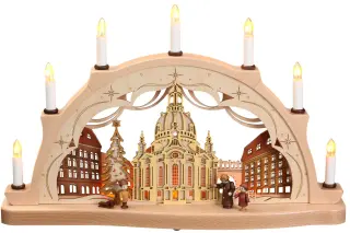 Zeidler Schwibbogen Dresder Frauenkirche mit Figuren 52cm
