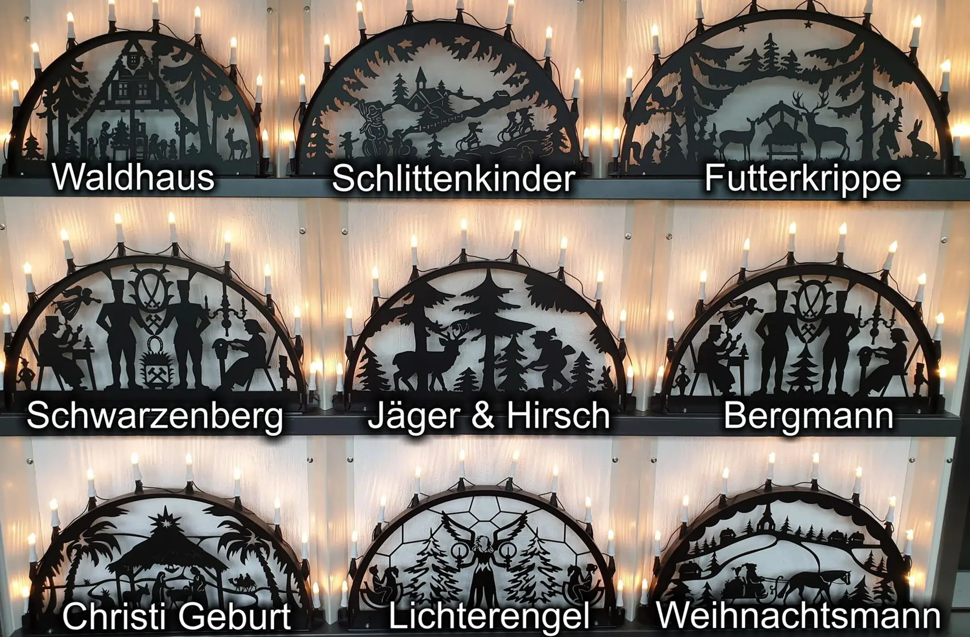 Beleuchteter Außenschwibbogen für die winterliche Gartendekoration